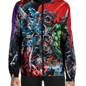 DC Justice League Tango Hotel hooded 'Villians & Heroes' Windbreaker Jacket